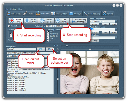 Specify Recording Settings & Start Recording